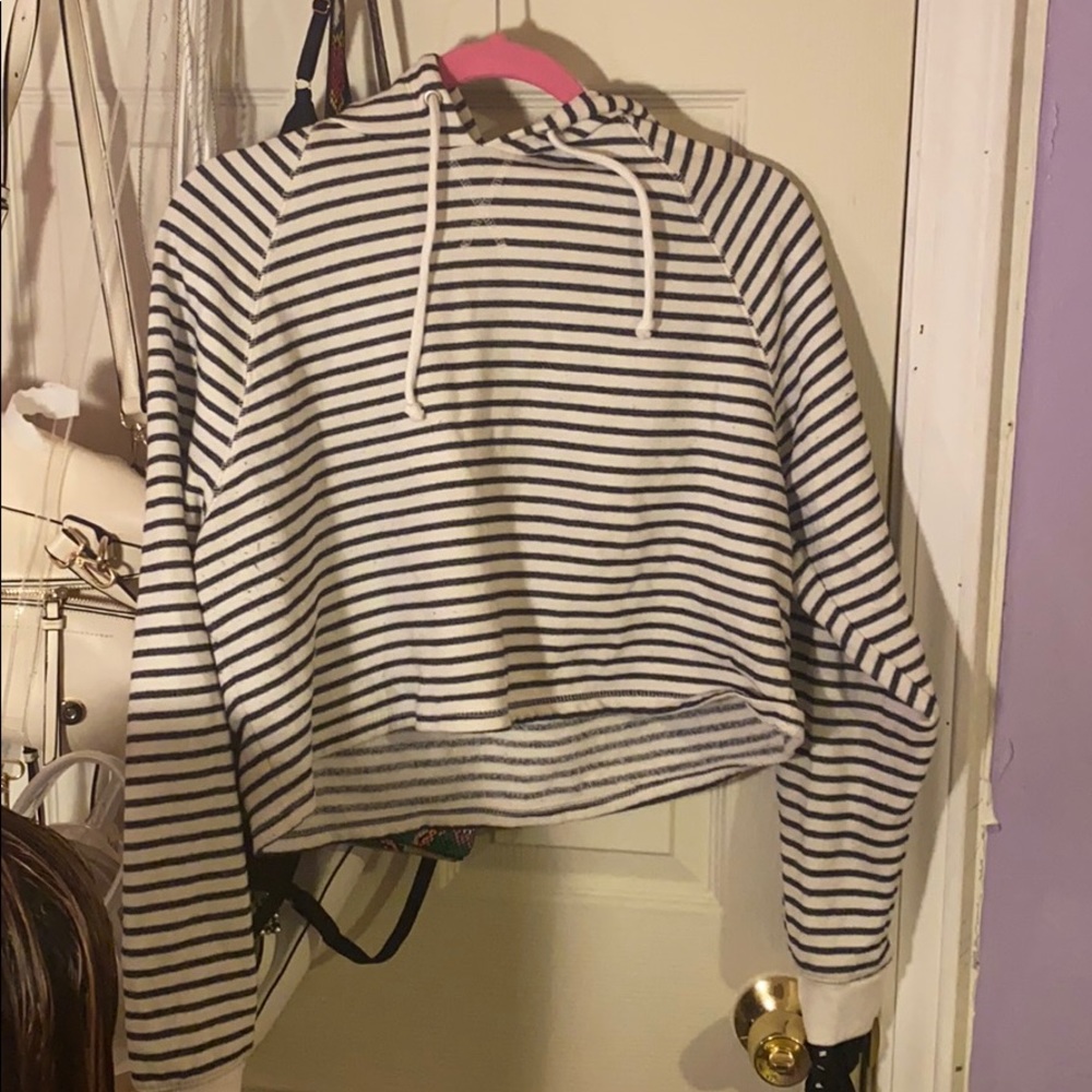 Striped cropped hoodie